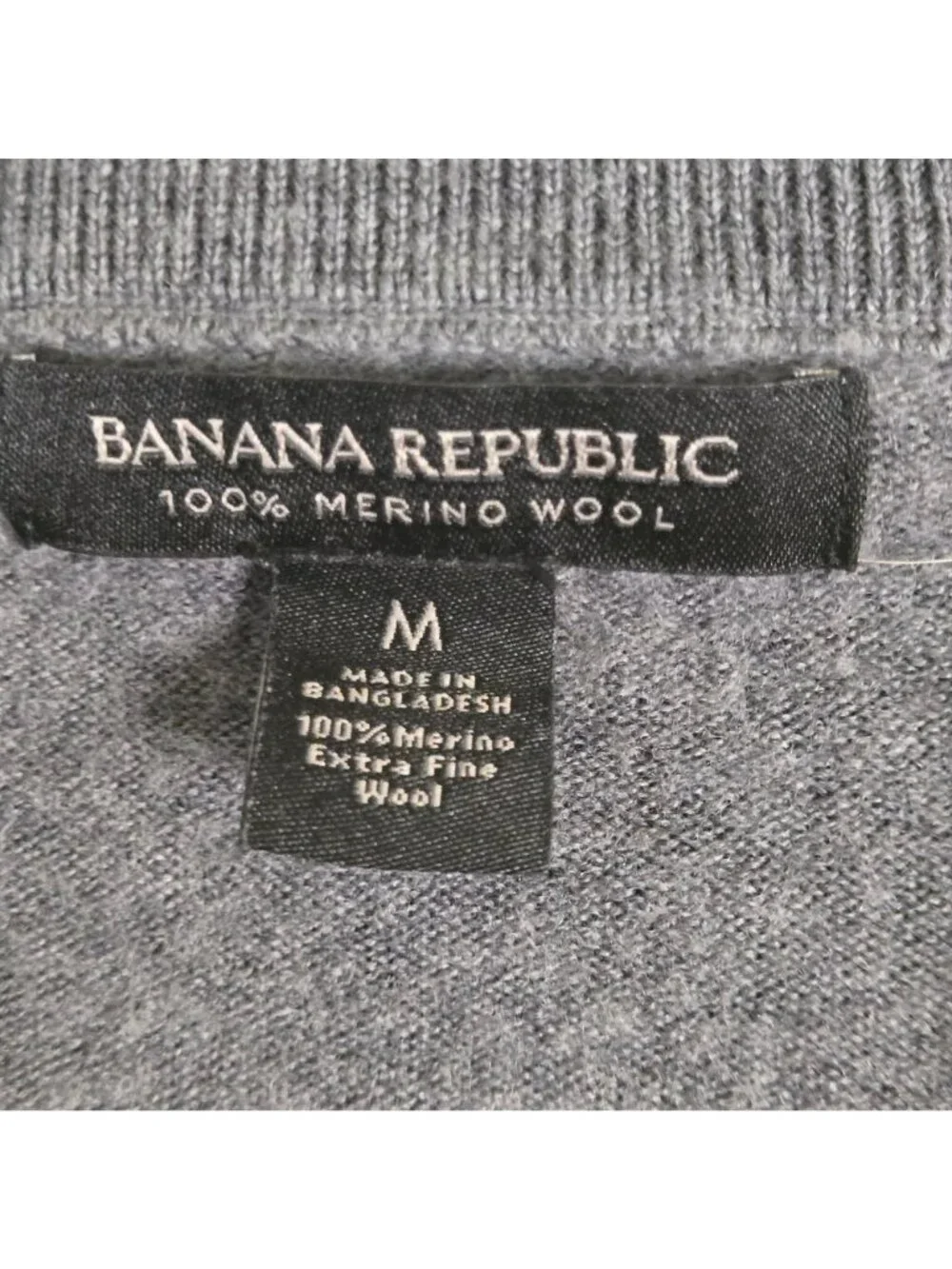 Banana Republic Merino Wool Gray Full Zip Pocket Mock Cardigan Size M